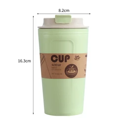 Eco-friendly reusable bamboo fiber tumbler biodegradable coffee cup with wheat straw