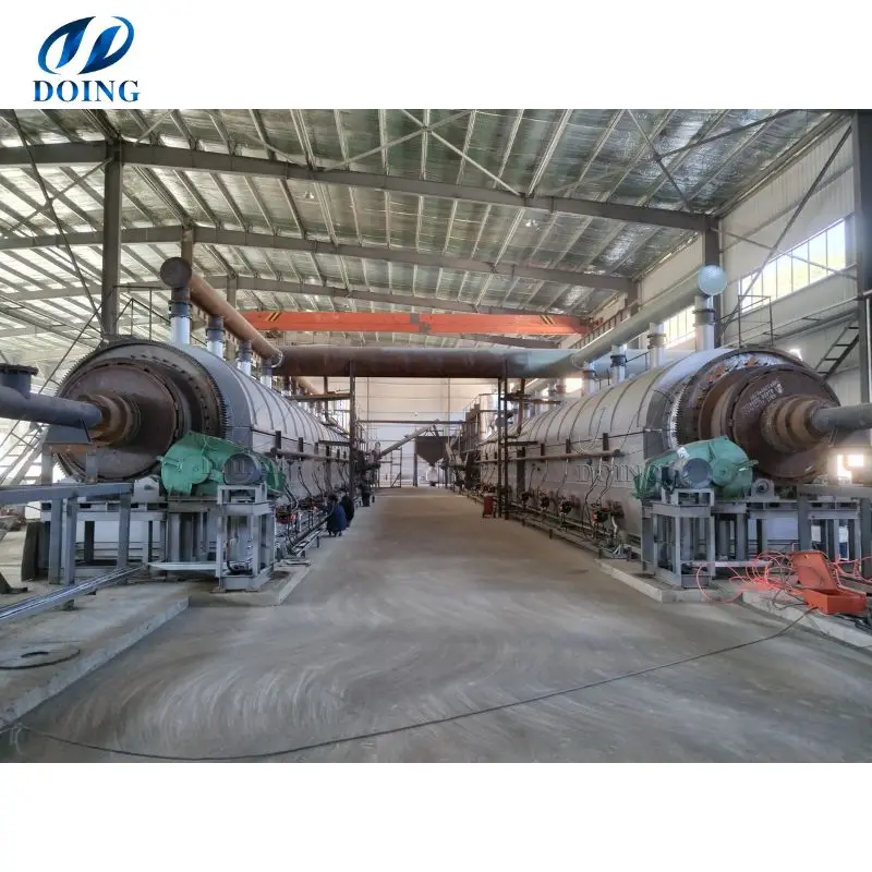 Popular choice waste tire plastic pyrolysis machine Continuous tyre plastic to fuel oil recycling pyrolysis plant
