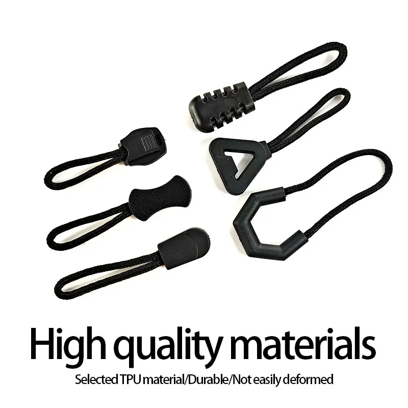 Custom Thickened Plastic Zipper Pull Tail Rope Injection Molding Head Buckle for Luggage Clothing and Accessories