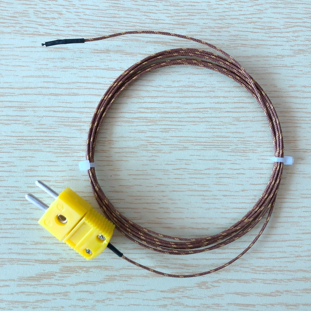 Hot sale 350mm fiberglass cable type k thermocouple with plug