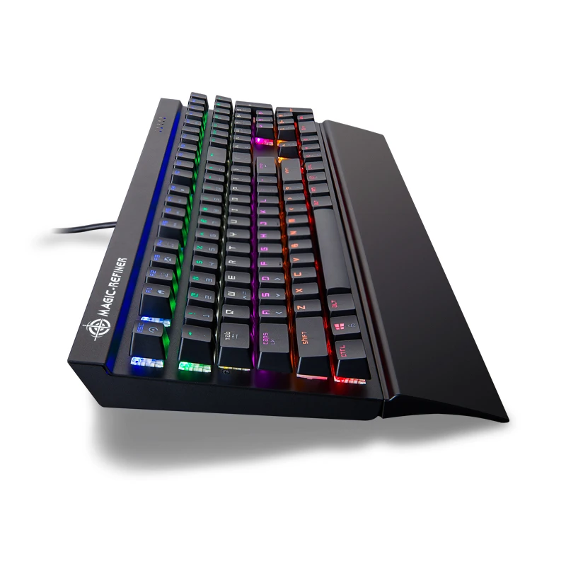 Best Mechanical Gaming Keyboard with Wrist Rest108 Suspended Keys RGB Backlight for game Magic refiner MK15