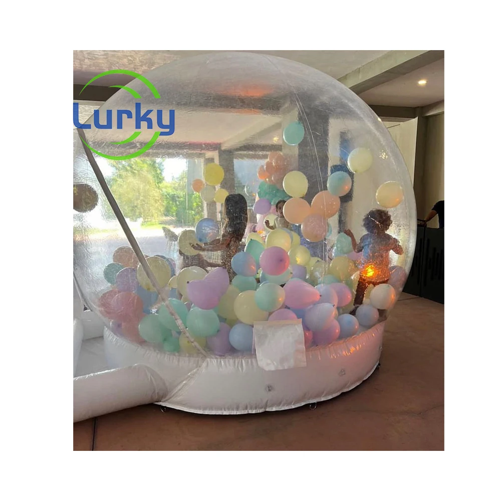 Pretty hot-selling mini white wedding indoor outdoor kid playing toy white inflatable Stargazing Bubble Tent
