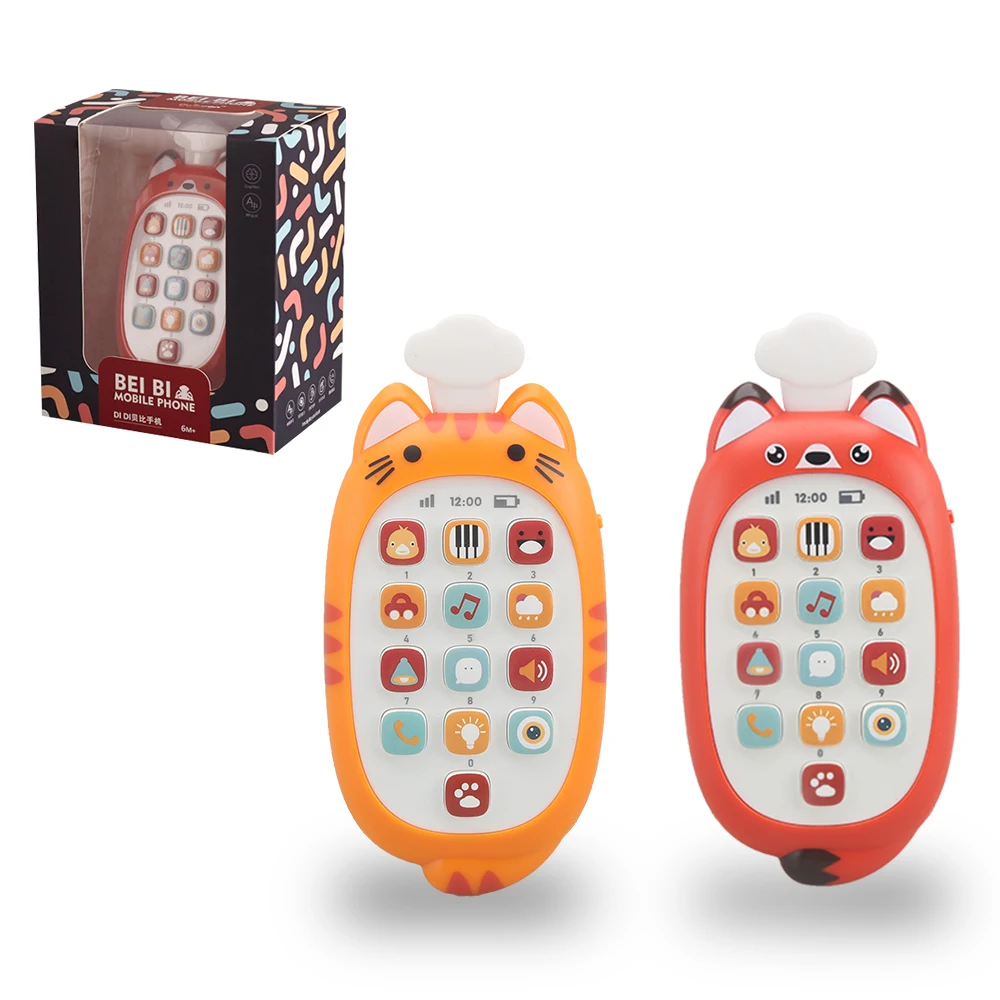 Baby Musical Cat Phone Toys with Light and Sound Baby Telephone Plastic Baby Toy Educational Mobile Toy for Infant