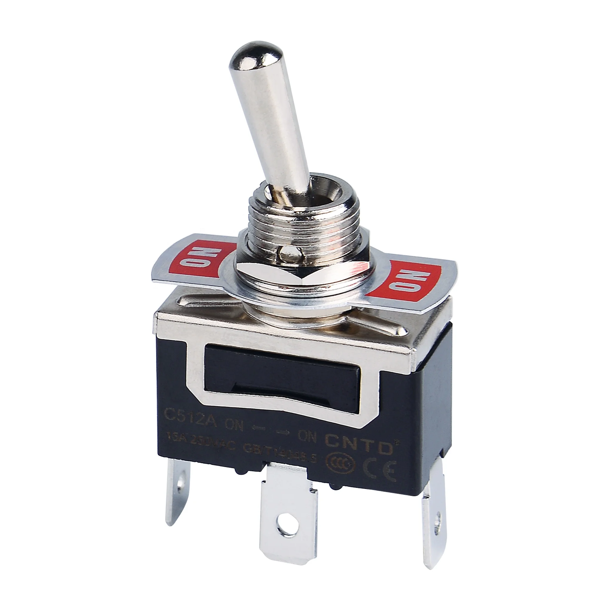 CNTD Single Pole Single Throw Self-locking Tab Terminal C511A 15A 250V ON-OFF Toggle Switch