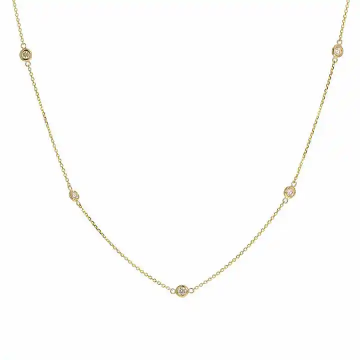 Romantic Fine Jewelry 18K Plated S925 Sterling Silver 0.5 Ct Five Diamond Moissanite Necklace Pendants For Women Ladies Gift