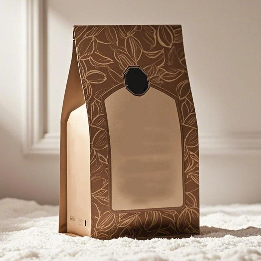 Custom Design Aluminum Foil Matt Black Coffee Beans Packaging Tin Tie Square Bottom Coffee Bags With Degassing Valve