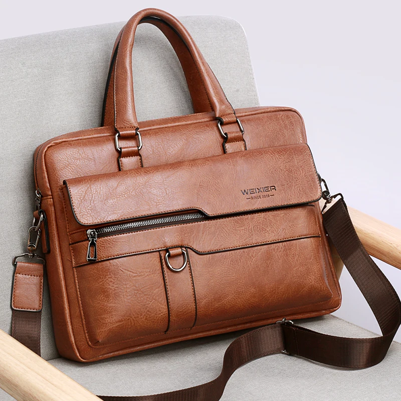 W202 Sacoche Homme, оптовая продажа, 14-дюймовый винтажный деловой короткий чехол для ноутбука, мужские Сумки из искусственной кожи, портфели для мужчин