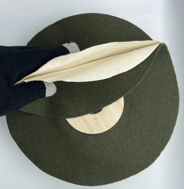 Green Cloth Mops Used for obtaining a very dark burnish in shoe and leather industry and factory as polishing round brush