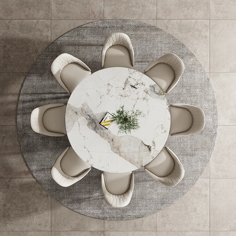 Great Foshan Factory Modern Retractable Dining Table And Chair Combination Round Dining Table Folding Dining Table