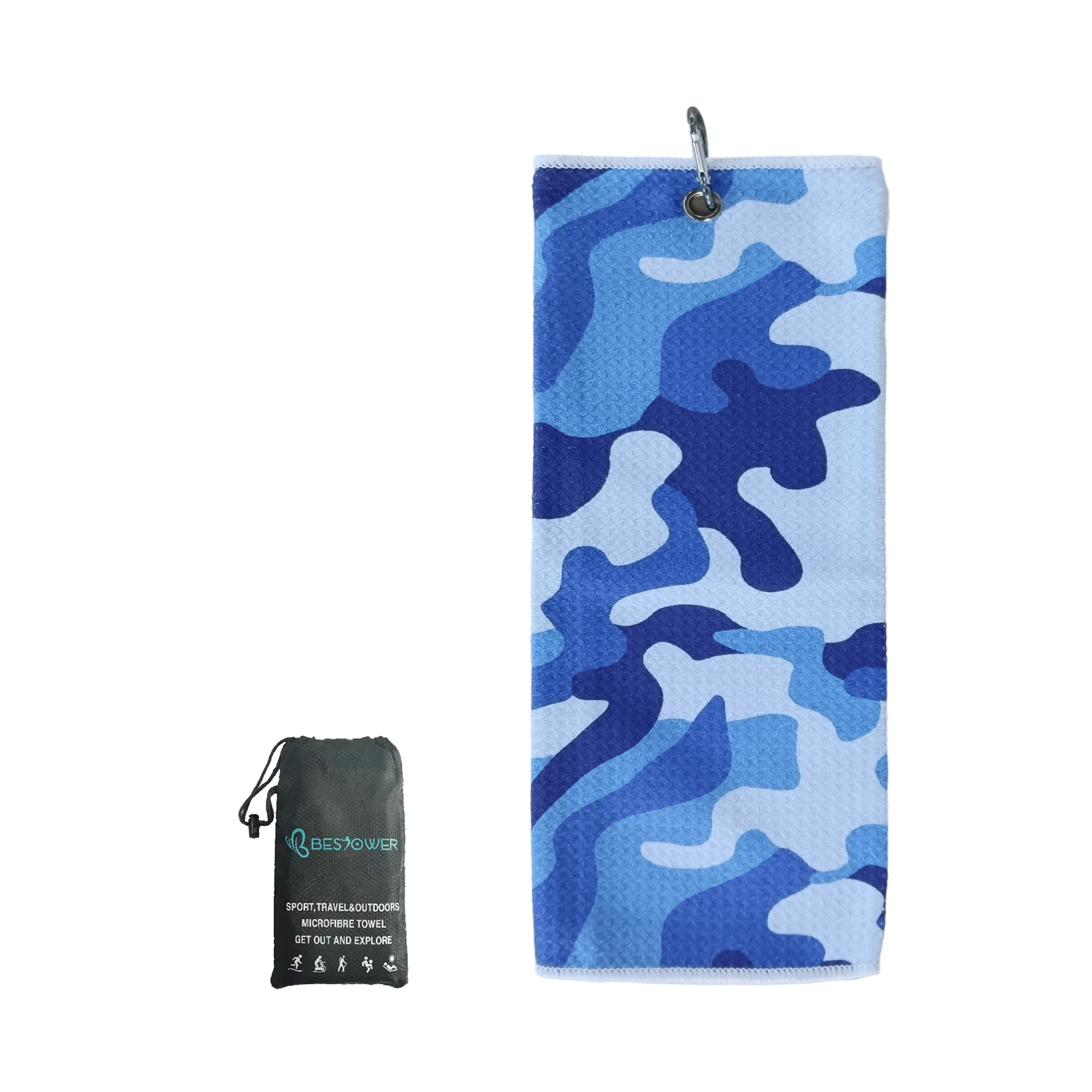 Изготовленный На Заказ легко держать для игры в гольф, полотенце из микрофибры, репт переработанного махровое полотенце, складываются в три раза, скруббер для игры в гольф полотенце с карабином