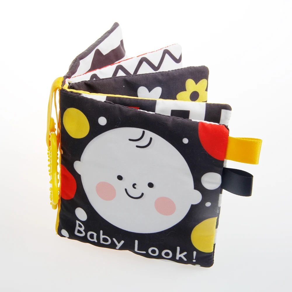 Tiktok Hot Customized Cute Educational Learning Toys Black&White Penguins And Kids Soft Cloth Book