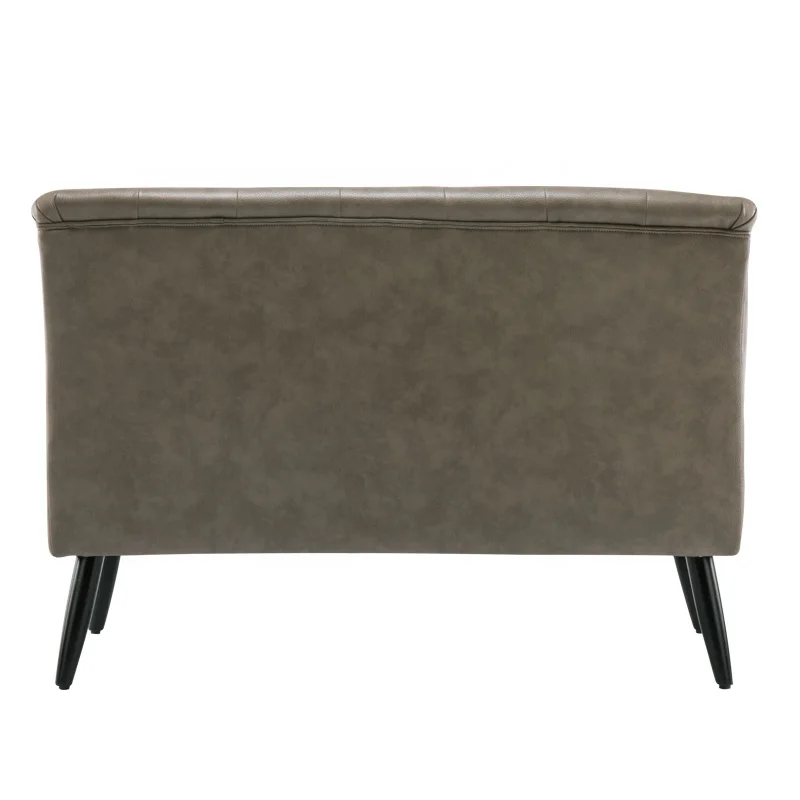 
American style pu leather grey upholstered nailhead living room sofas love seat 