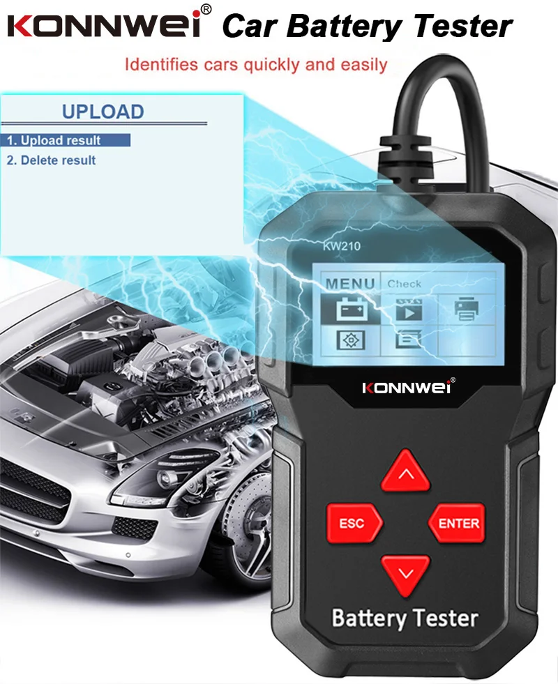 
KONNWEI New Model KW210 Battery health diagnostic 12V Car Battery Tester with printer and upgrade system free 