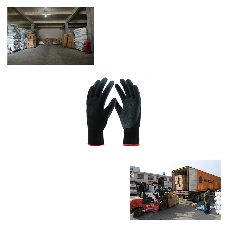 Wholesale Breathable Latex Crinkle Coated  Safety Working Gloves with Latex Palm for Gardening Digging and Planting