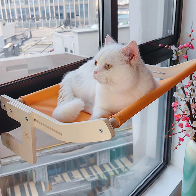 New Original Design Indoor Comfortable Kitten Hammock Perch Foldable Hanging Cat Bed With Cushion