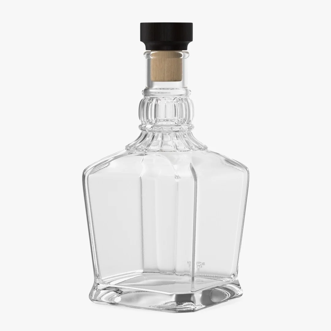 Wholesale 750ml Green Glass Tequila Bottle with Cork Engraved Bucket for Beverage Use