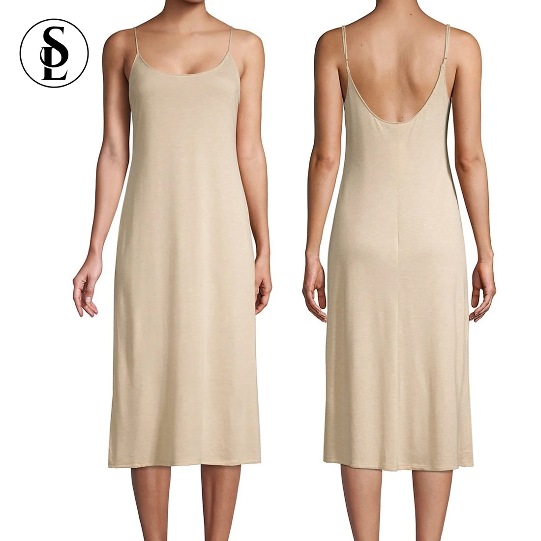 Custom Women Ladies Modal Sleeveless Adjustable Spaghetti Straps Night Sleep Dress Nightgown For Women