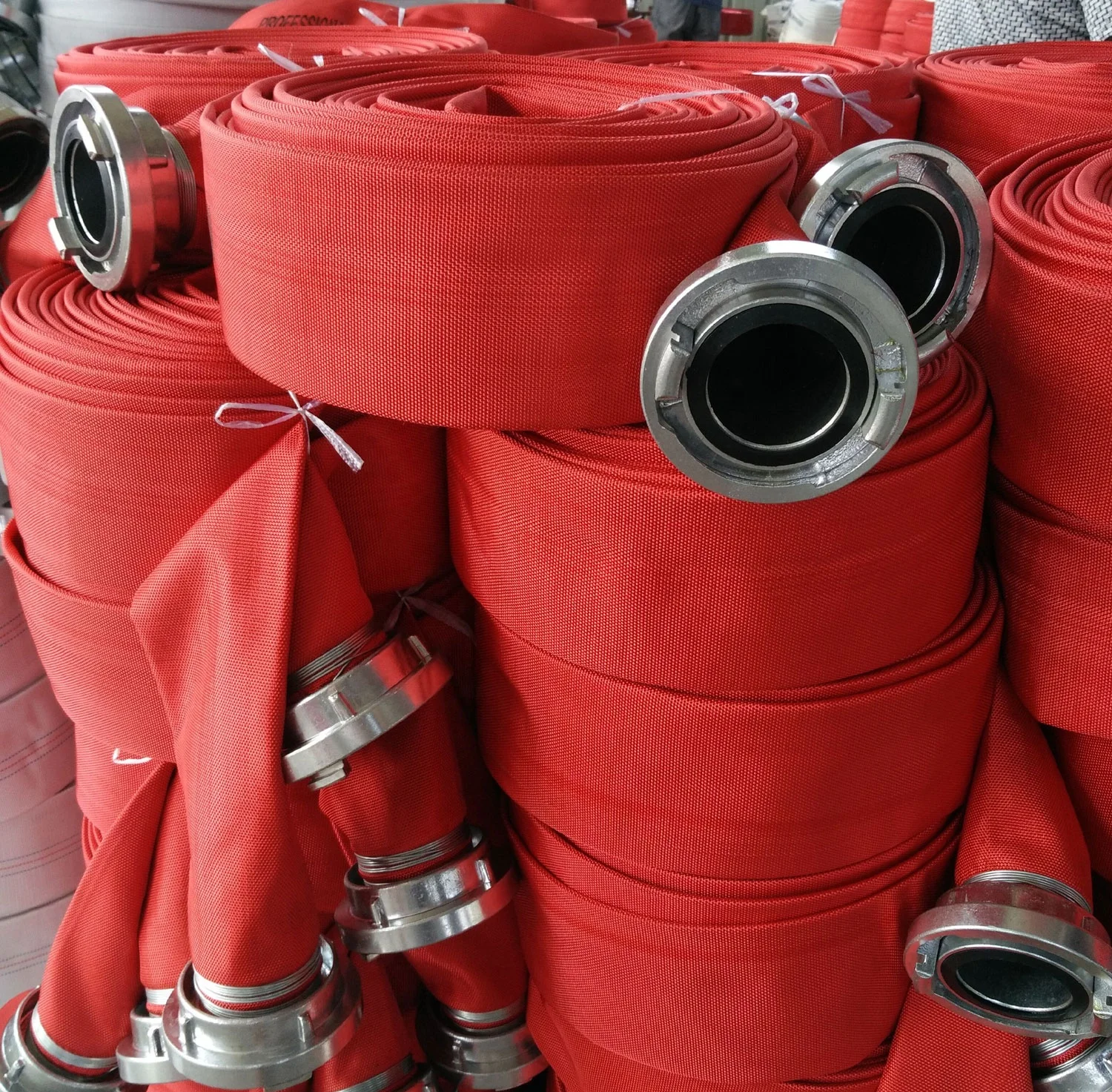 2-Inch 8-Bar White Polyester Fire Hose with Black PVC or PU Lining for Gardening and Firefighting Equipment & Accessories