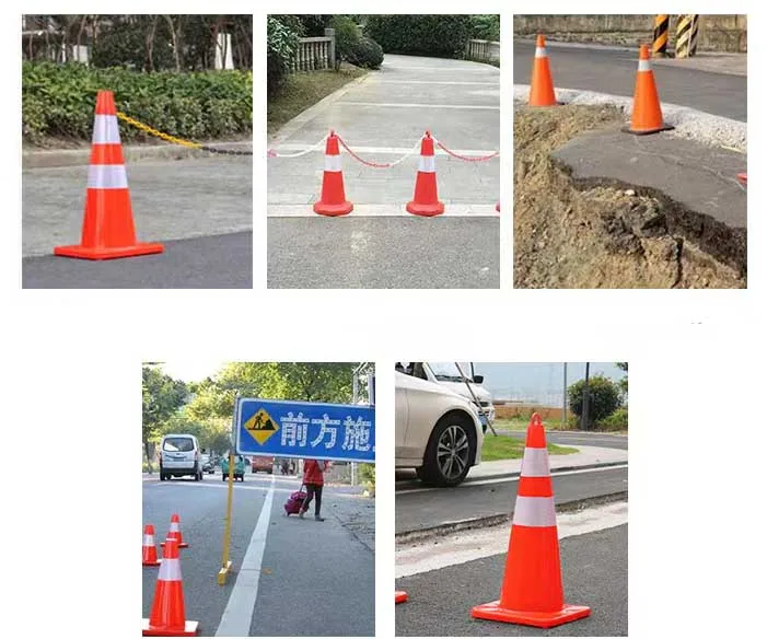 PVC Plastic Soft Rubber Reflective Flexible Warning Traffic Road Construction Safety Cones