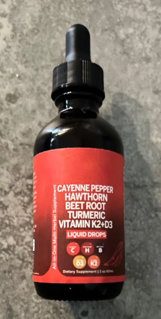 Cayenne Pepper Drops ALL IN ONE Hawthorn Berry Vitamin D3 K2 Beet Root Turmeric Drops