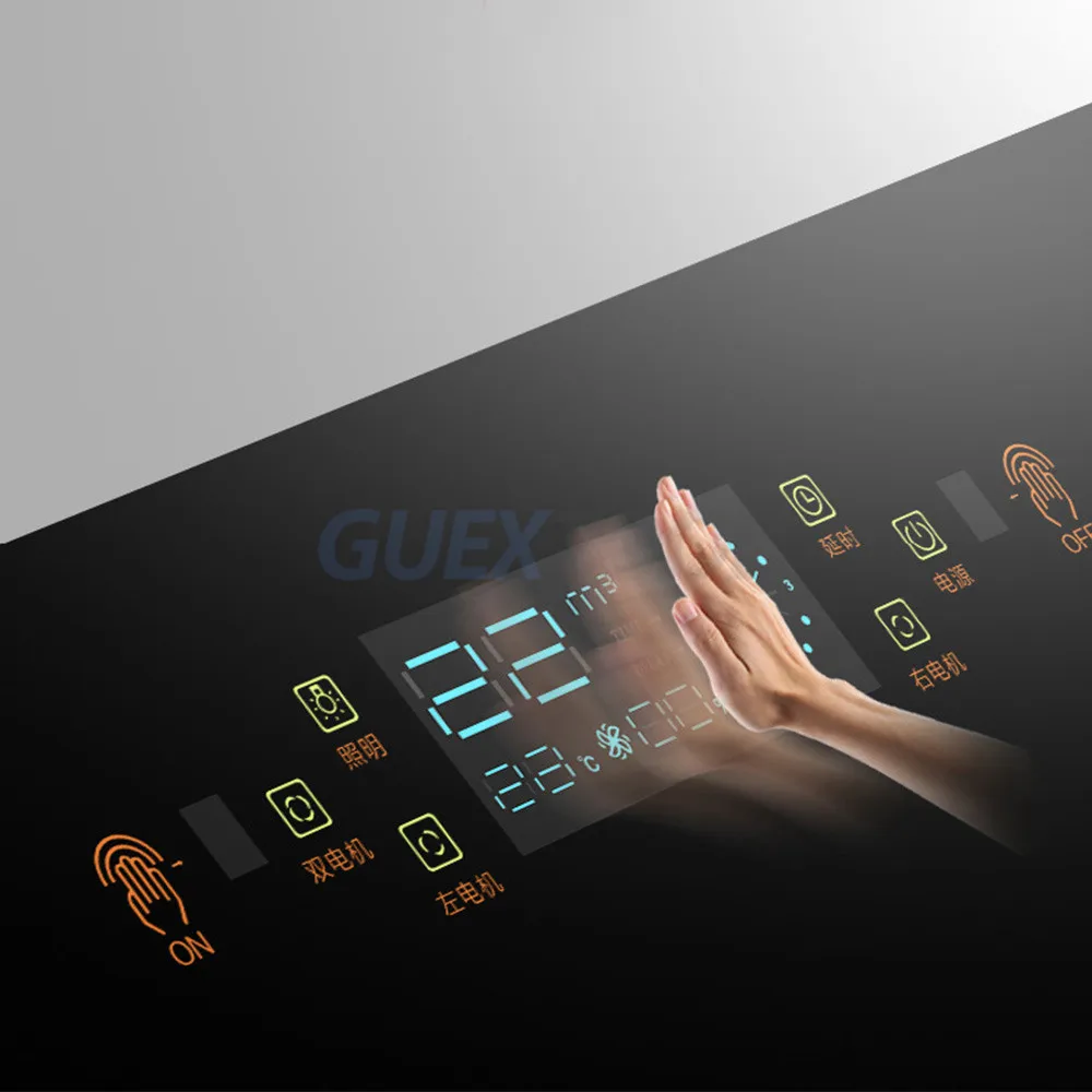 Two motors Titanium black hand sensor Gesture Control kitchen exhaust range hood kitchen chimney exhaust hood