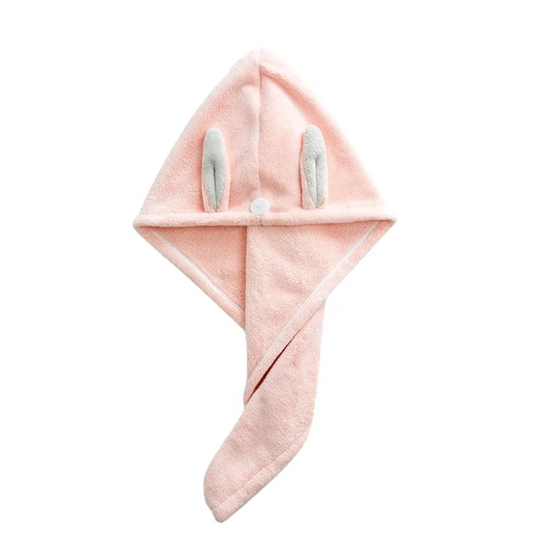 Wholesale Rabbit Ear Microfiber Hair Towel Home Terry Bath Towel for Adults Kids Bathroom Serviette Douche Drying Hair Turban