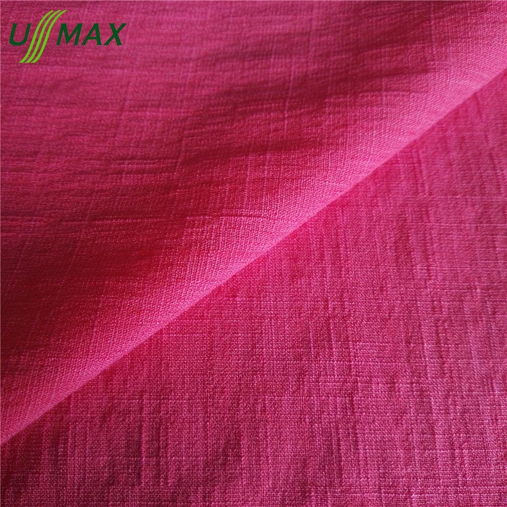 nylon rayon spandex weft stretch linen like fabric