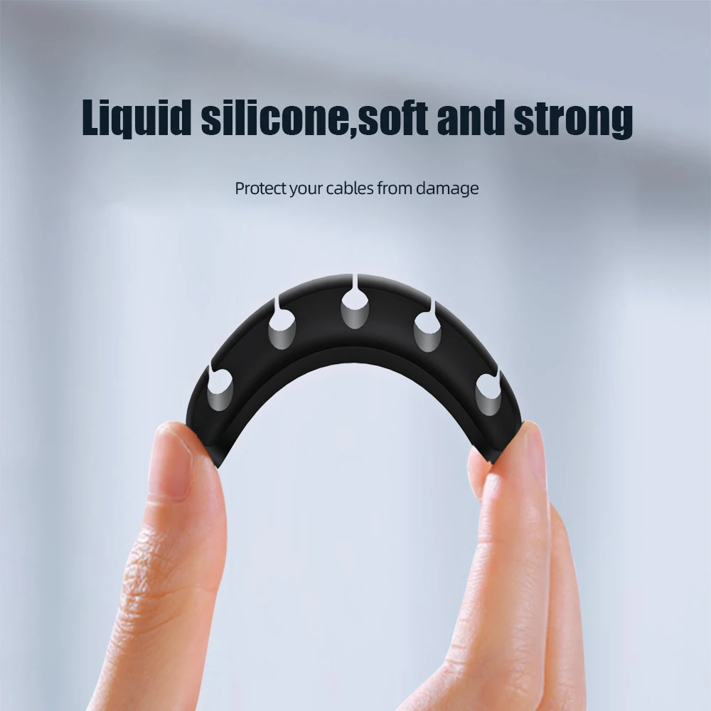 Cable Organizer Manufacturers Wholesale Hot Sale New 3/5 /7 Hole USB Cable Holder Wire Silicone Cable Cord Organizer
