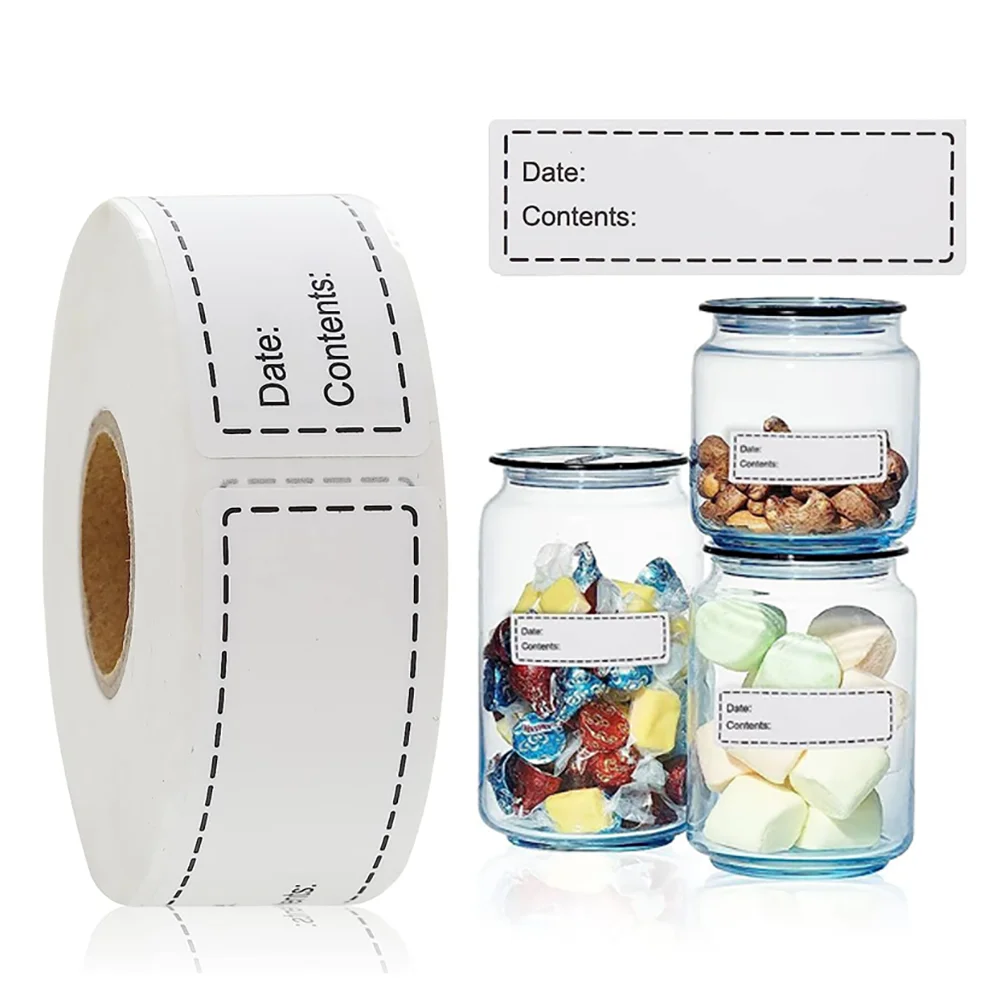 Custom Category Food Bottles Date Marking Labels Waterproof Oil Resistant Multi-purpose Vinyl Adhesive Sticker Labels Roll