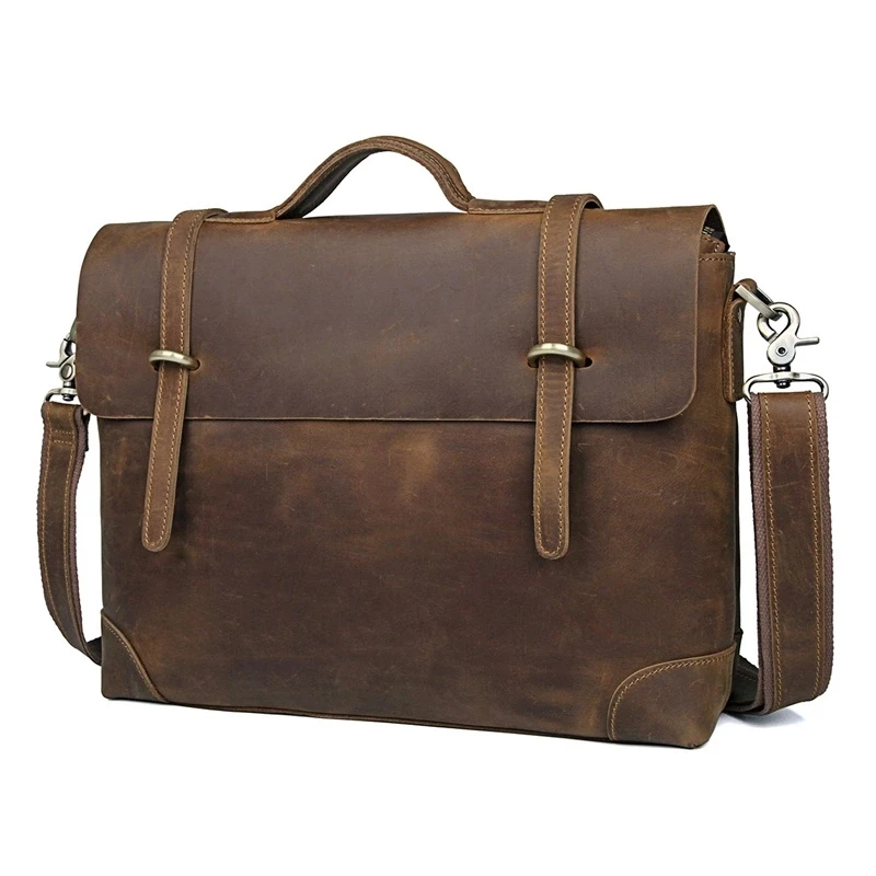  Качественная удобная прочная офисная деловая сумка в стиле ретро кожаный мужской портфель ручной работы для