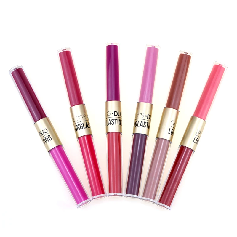 Hot Sale Private Label 2 in 1 Makeup Lip Gloss Double Head Long Lasting Matte Lipgloss