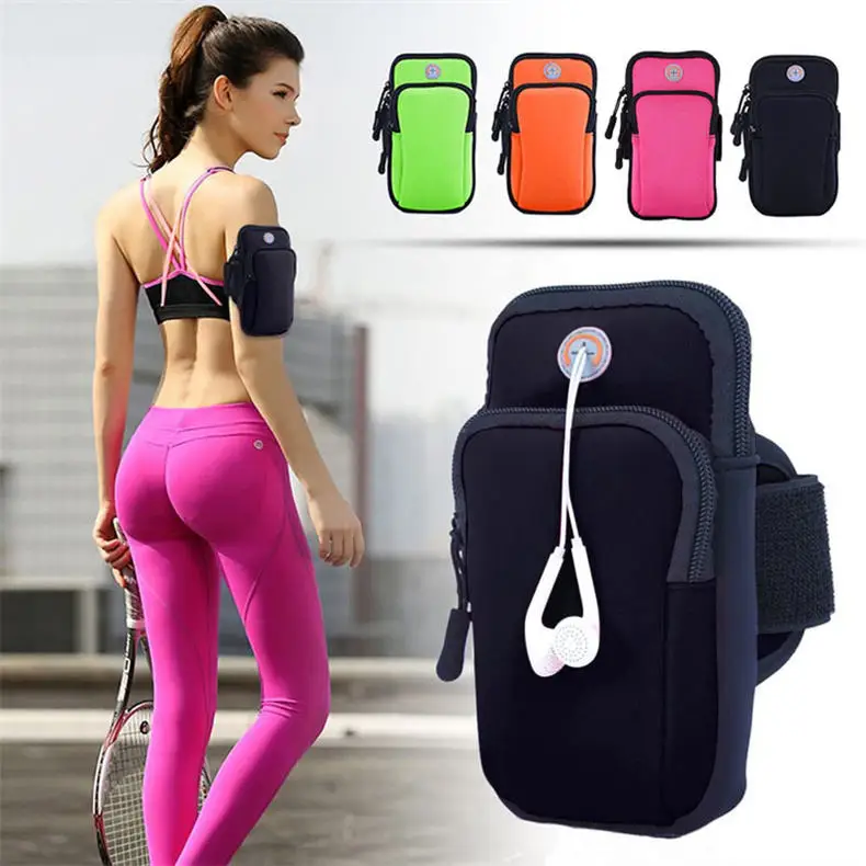 Custom Pouch Key Pocket Arm Bag Arm Band Sleeve Fit Sport Gym Hiking Running Armband For Mobile Phones