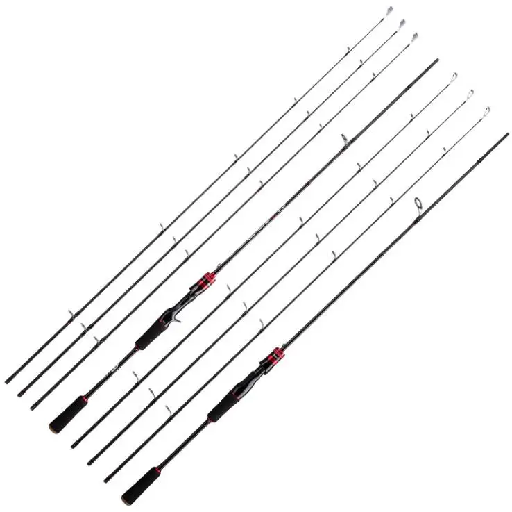 1.68M1.8M 2.1M 2.4M 2.7M Spinning Casting Fishing Rod 3 Tips MH M L High Carbon Pole Fast Action Goods For Fishing