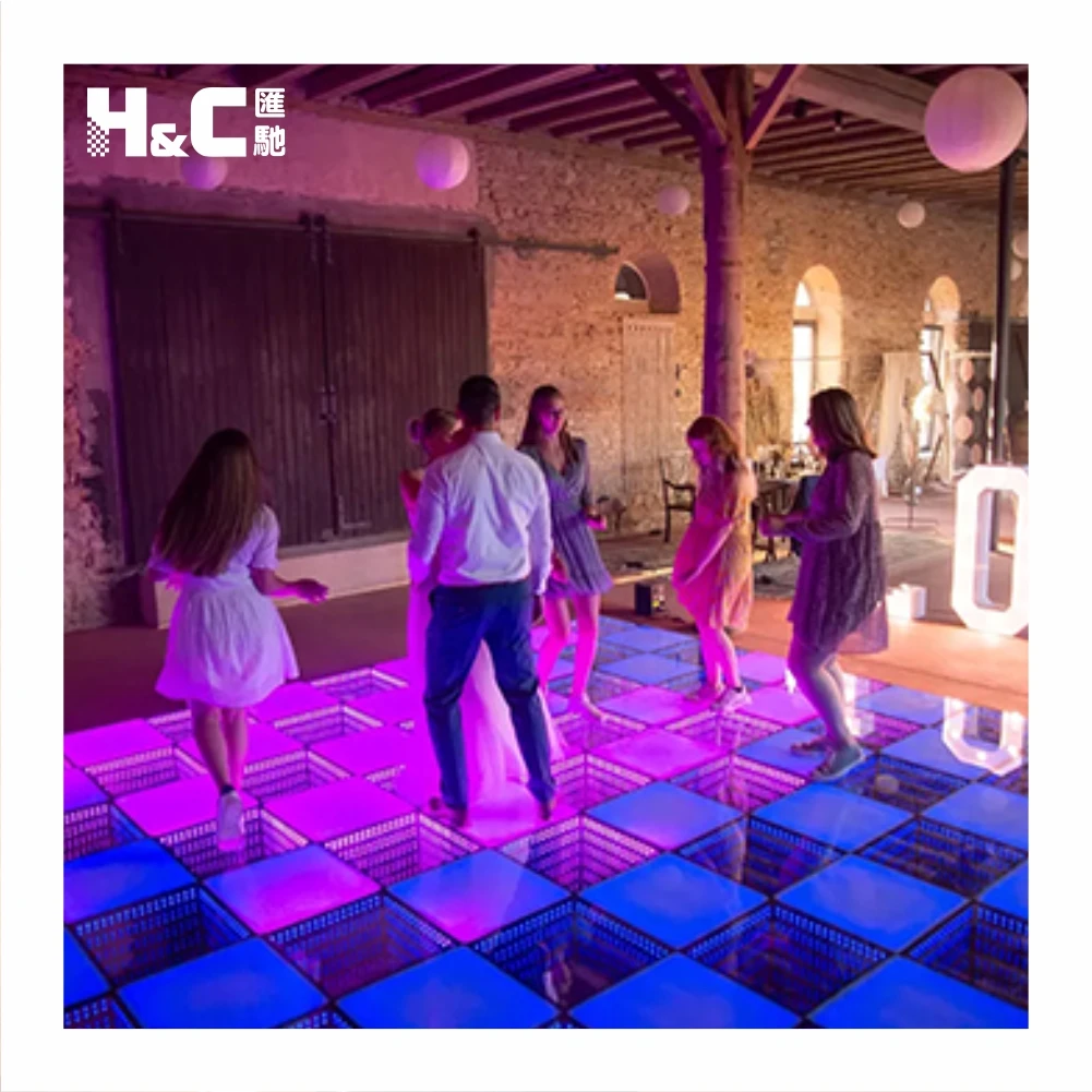 Customize Various Colors led party lighted dance sales illuminatin led glass dance floor