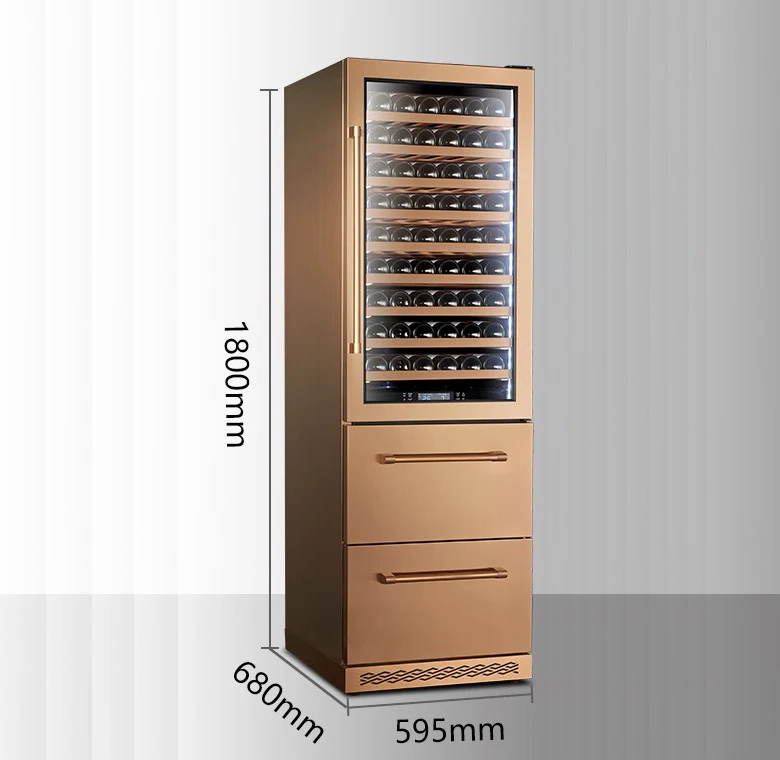 Huaou Custom Wine Cellar Dual Zone Restaurant Champagne Wine Refrigerator drawers Wine Rack