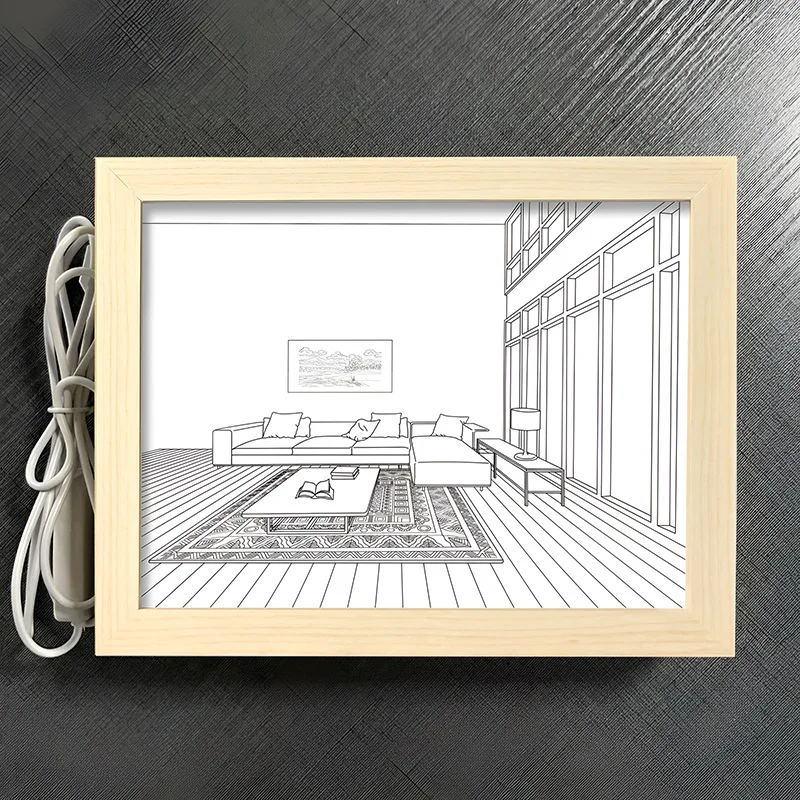 Sunshine Shadow Picture Frames Premium Wall Led Art Light Painting 3 Colors Anime Light Box For Modern Homes