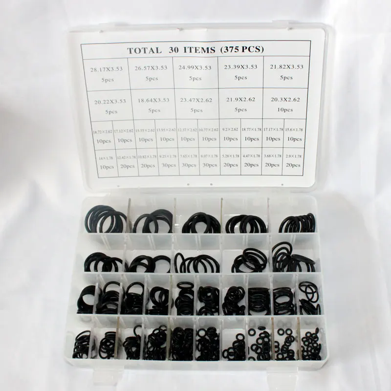 POKKA NEK AC Rubber Ring Repair Wholesale Rubber Seal Ring 375 PCS Black Color O Ring Kit Box