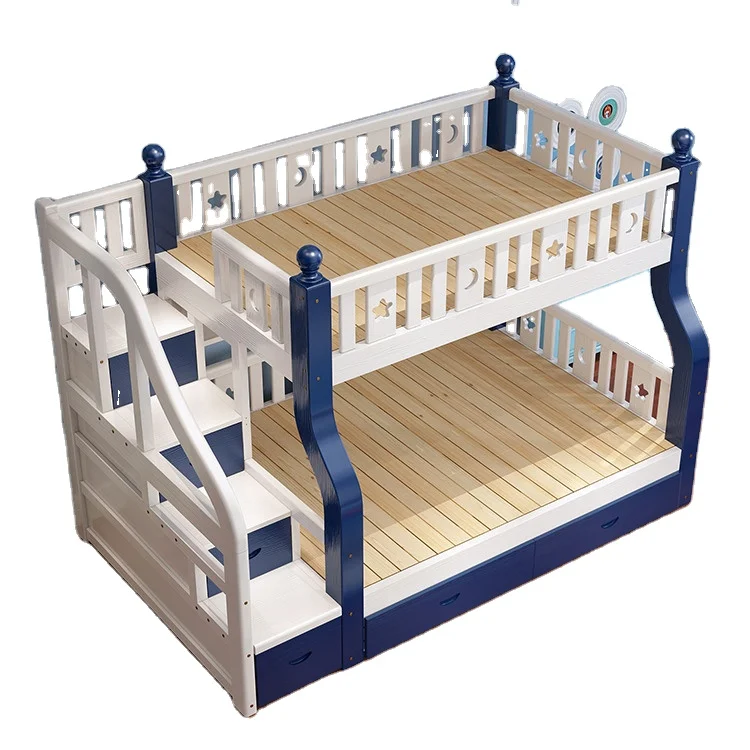 Colorful wooden children separable cheap bunk bed for kids bedroom furniture