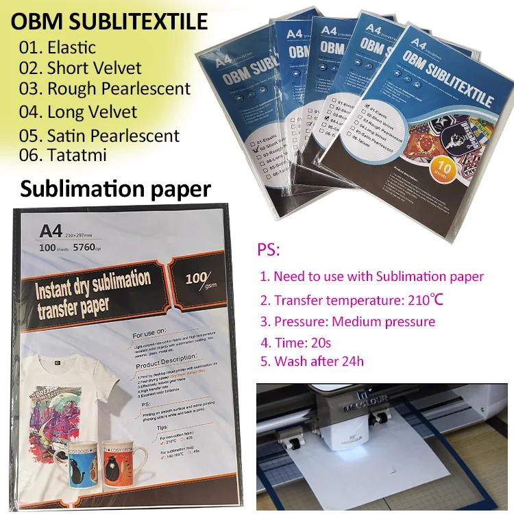 Angelacrox Satin Pearlescent Sublimation Obm Transfer Paper For 100% Cotton Dark Fabric Transfer Tshirt Obm Sublitextil Film