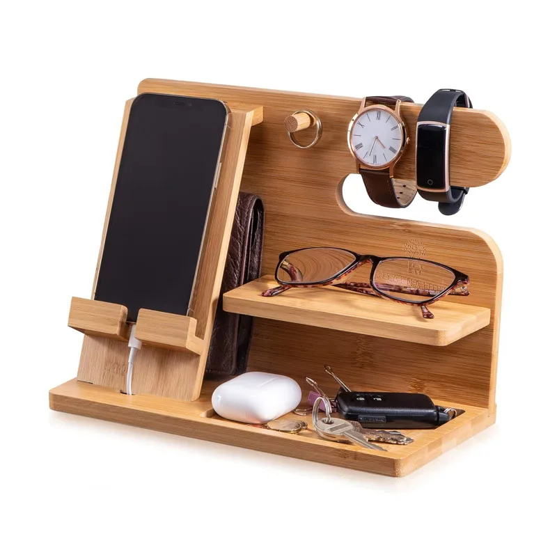 Professional custom wood phone organizer station