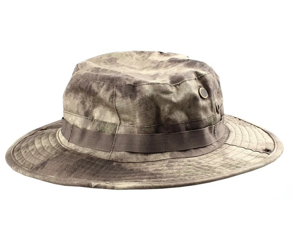 Desert Jungle Camo Tactical Boonie Hat Custom Design Logo String Hunter & Fisherman Hat Tactical Boonie Bucket Hat