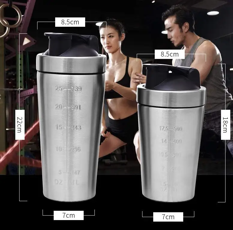Оптовая продажа, бутылка-шейкер 700 мл из нержавеющей стали с логотипом на заказ