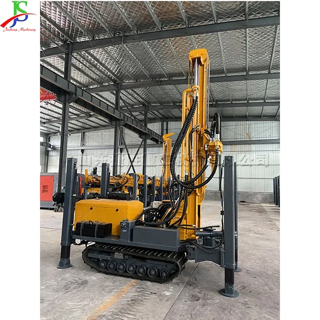  Tracked well drilling rig full hydraulic 100 meter exploration pneumatic