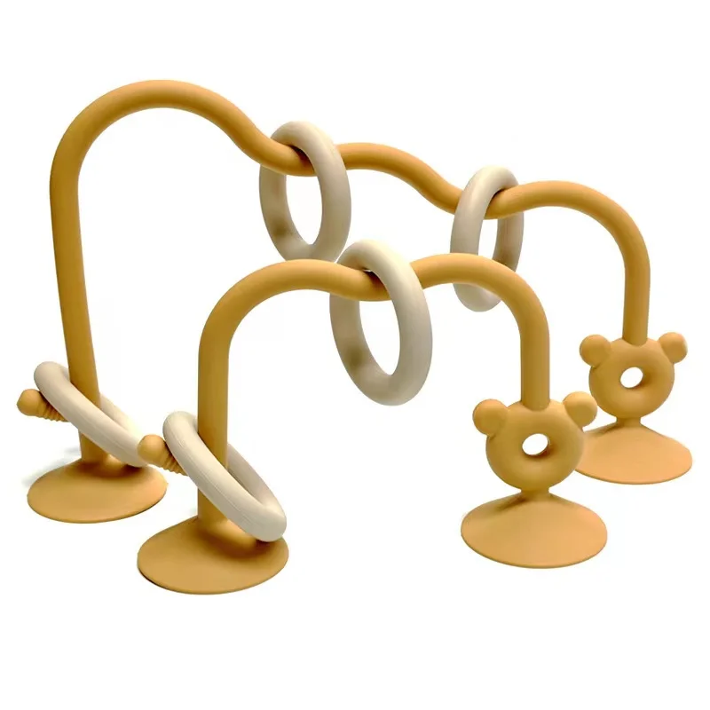 Upgraded version of the baby puzzle silicone children can chew around the beads early education suction cup desktop toys