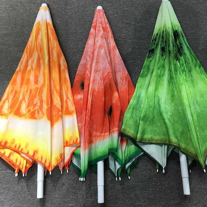 Promotion polyester orange fruit design printing customized beach umbrella