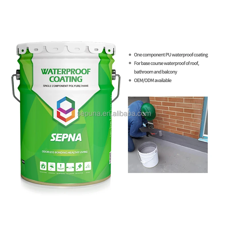 single package roof liquid grey polyurethane waterproof coating for basement tiles marble wood asbestos