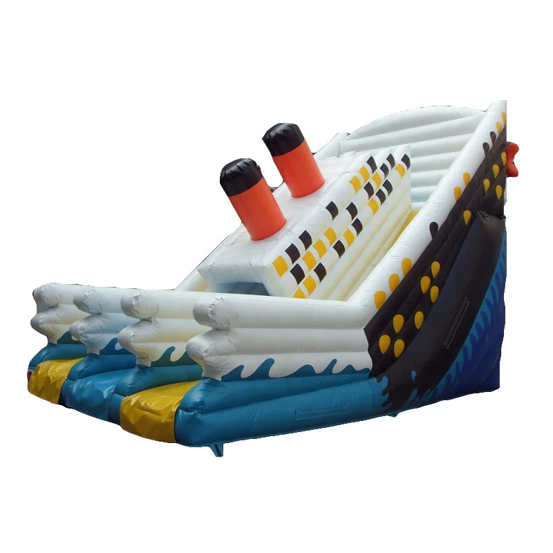 Hot Sale Commercial Inflatable Titanic Boat Shape Water Slide Above Ground Pool Slides For Outdoor Games