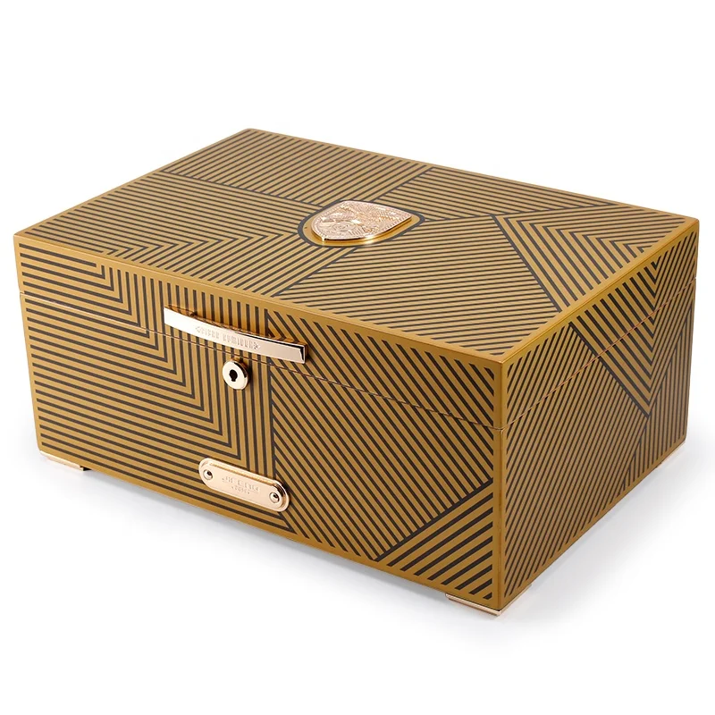 JIFENG завод Сделано в Китае H6 41*28*18 см 8 кг высокое качество петля кедровое дерево 100 сигар хьюмидор механический гигрометр