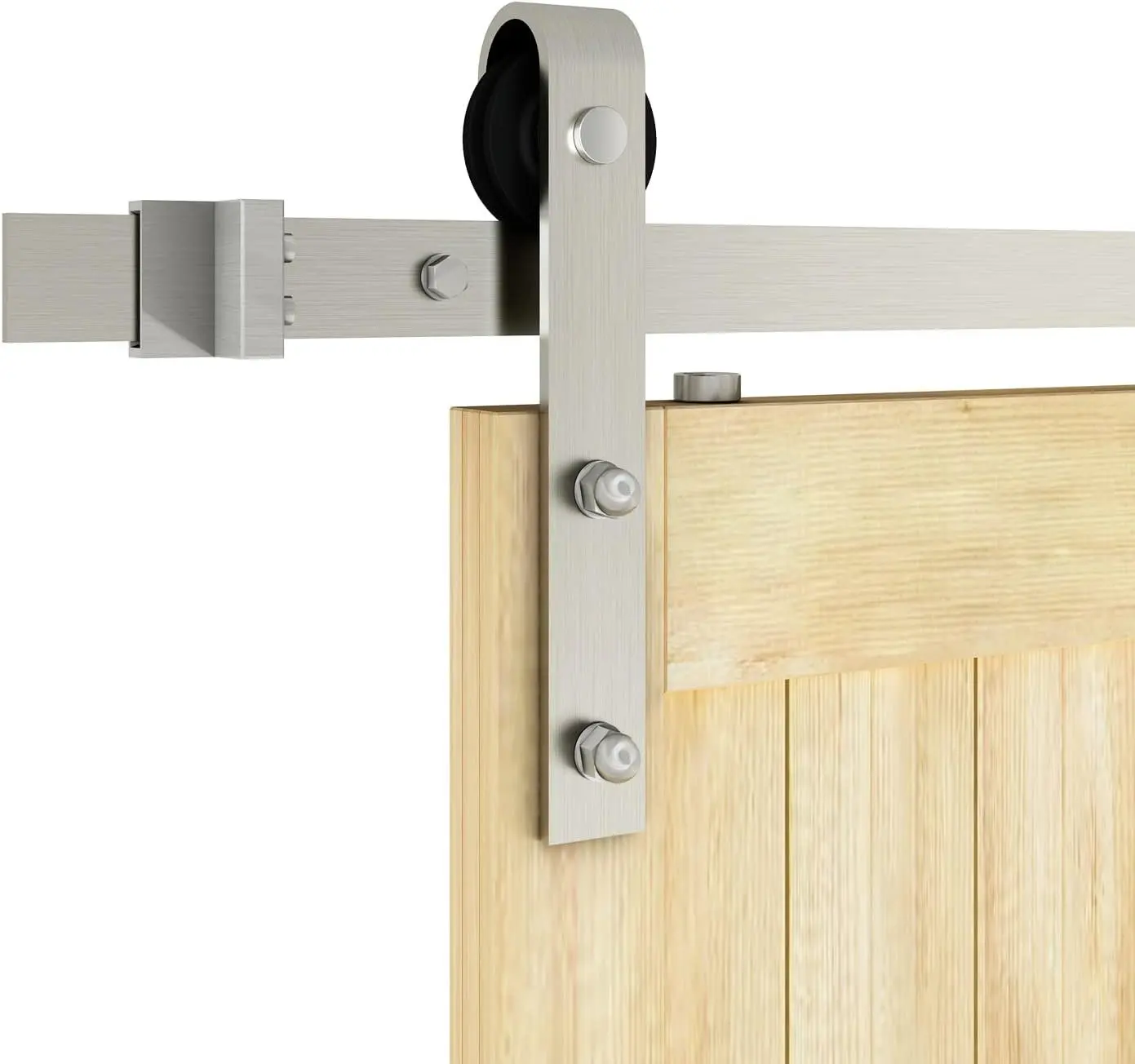 Double Glass Barn Door with Installation Hardware Kit and Handle