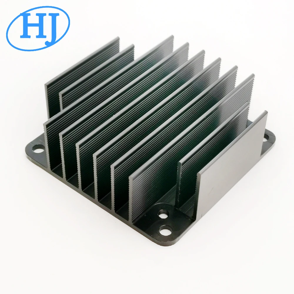 Black anodized square aluminum heatsink 70(W)*25(H)*70(H)mm